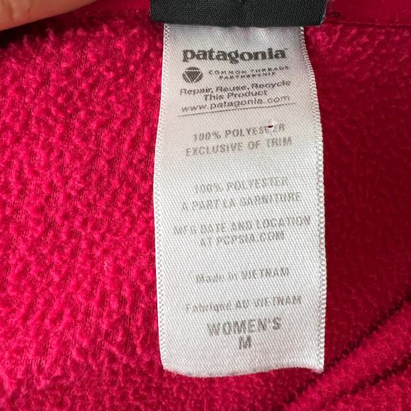 PATAGONIA Red Better Sweater Quarter-Zip Mock Neck Fleece Classic Size Medium M - Picture 8 of 9
